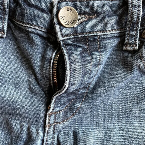 KUT From The Kloth Medium Blue Distressed Denim Jeans Skinny Legs Size 2 - Picture 6 of 12